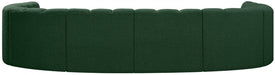 Arc Boucle Fabric 8pc. Sectional Green - 102Green-S8A - Vega Furniture