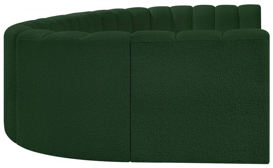 Arc Boucle Fabric 8pc. Sectional Green - 102Green-S8A - Vega Furniture