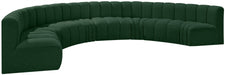 Arc Boucle Fabric 8pc. Sectional Green - 102Green-S8B - Vega Furniture
