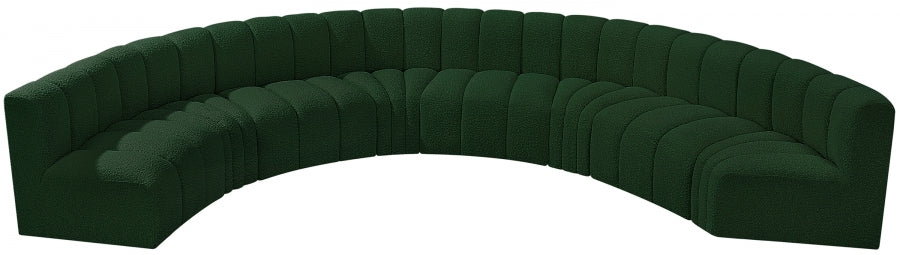 Arc Boucle Fabric 8pc. Sectional Green - 102Green-S8B - Vega Furniture