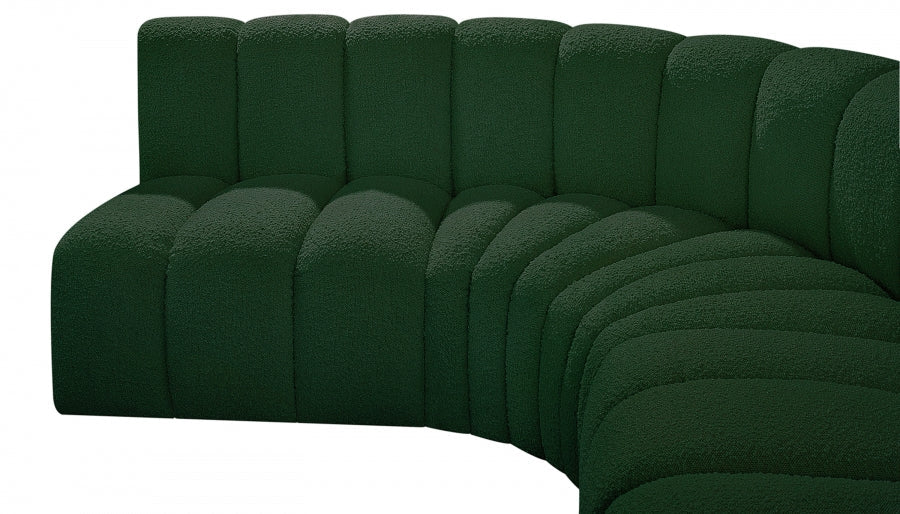 Arc Boucle Fabric 8pc. Sectional Green - 102Green-S8B - Vega Furniture