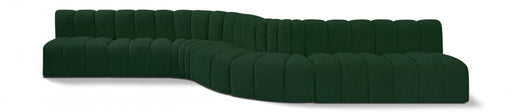 Arc Boucle Fabric 8pc. Sectional Green - 102Green-S8C - Vega Furniture