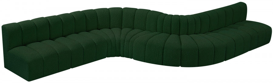 Arc Boucle Fabric 8pc. Sectional Green - 102Green-S8C - Vega Furniture