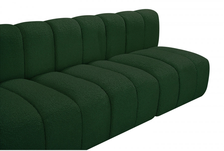 Arc Boucle Fabric 8pc. Sectional Green - 102Green-S8C - Vega Furniture