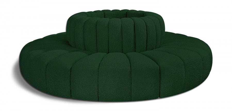 Arc Boucle Fabric 8pc. Sectional Green - 102Green-S8D - Vega Furniture