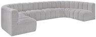 Arc Boucle Fabric 8pc. Sectional Grey - 102Grey-S8A - Vega Furniture