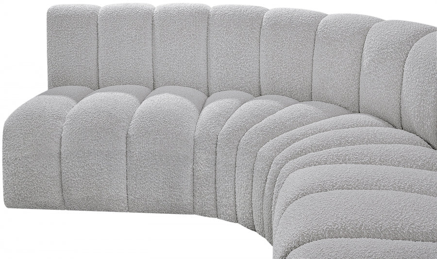 Arc Boucle Fabric 8pc. Sectional Grey - 102Grey-S8A - Vega Furniture