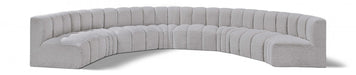 Arc Boucle Fabric 8pc. Sectional Grey - 102Grey-S8B - Vega Furniture