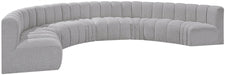 Arc Boucle Fabric 8pc. Sectional Grey - 102Grey-S8B - Vega Furniture