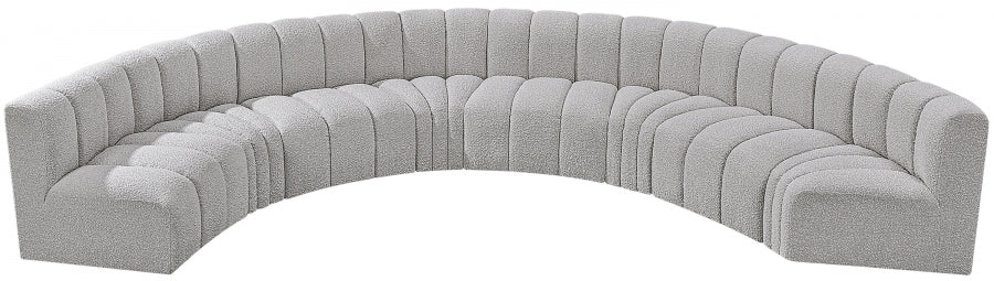 Arc Boucle Fabric 8pc. Sectional Grey - 102Grey-S8B - Vega Furniture