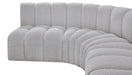Arc Boucle Fabric 8pc. Sectional Grey - 102Grey-S8B - Vega Furniture