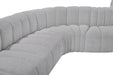 Arc Boucle Fabric 8pc. Sectional Grey - 102Grey-S8B - Vega Furniture