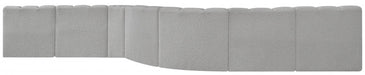 Arc Boucle Fabric 8pc. Sectional Grey - 102Grey-S8C - Vega Furniture