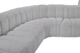 Arc Boucle Fabric 8pc. Sectional Grey - 102Grey-S8C - Vega Furniture