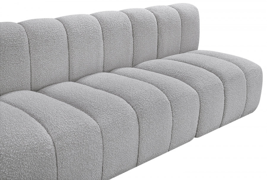 Arc Boucle Fabric 8pc. Sectional Grey - 102Grey-S8C - Vega Furniture
