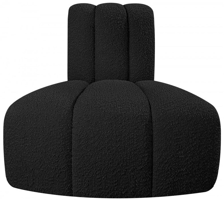 Arc Boucle Fabric Modular Chair Black - 102Black-RC - Vega Furniture