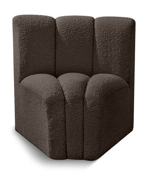 Arc Boucle Fabric Modular Chair Brown - 102Brown-CC - Vega Furniture