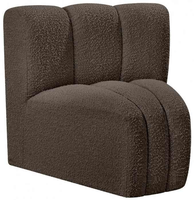 Arc Boucle Fabric Modular Chair Brown - 102Brown-CC - Vega Furniture