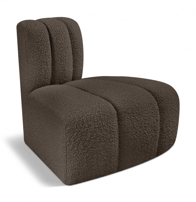 Arc Boucle Fabric Modular Chair Brown - 102Brown-RC - Vega Furniture