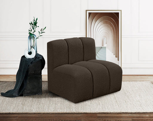 Arc Boucle Fabric Modular Chair Brown - 102Brown-ST - Vega Furniture