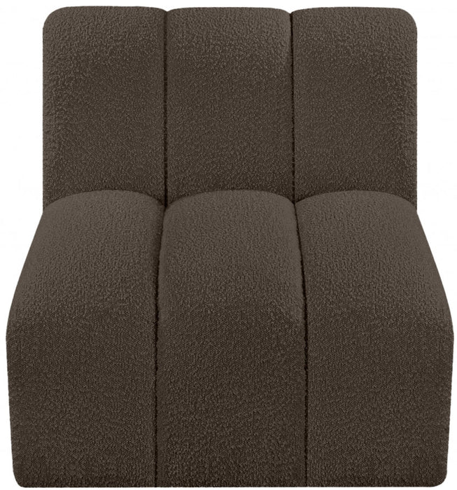 Arc Boucle Fabric Modular Chair Brown - 102Brown-ST - Vega Furniture