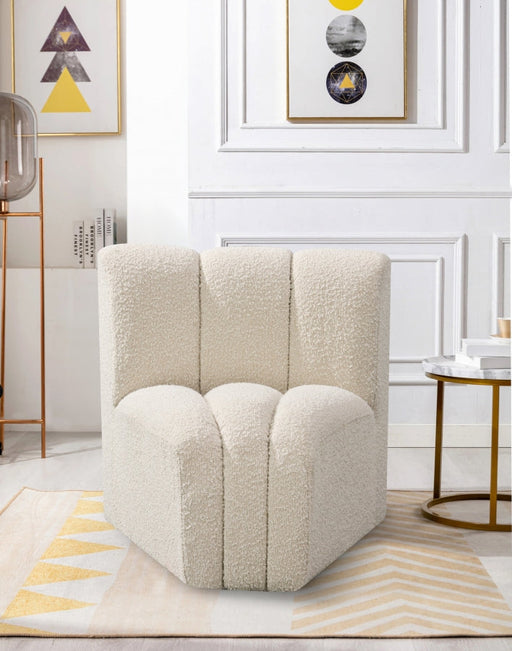 Arc Boucle Fabric Modular Chair Cream - 102Cream-CC - Vega Furniture