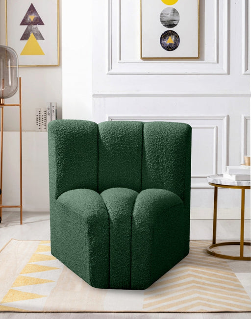 Arc Boucle Fabric Modular Chair Green - 102Green-CC - Vega Furniture