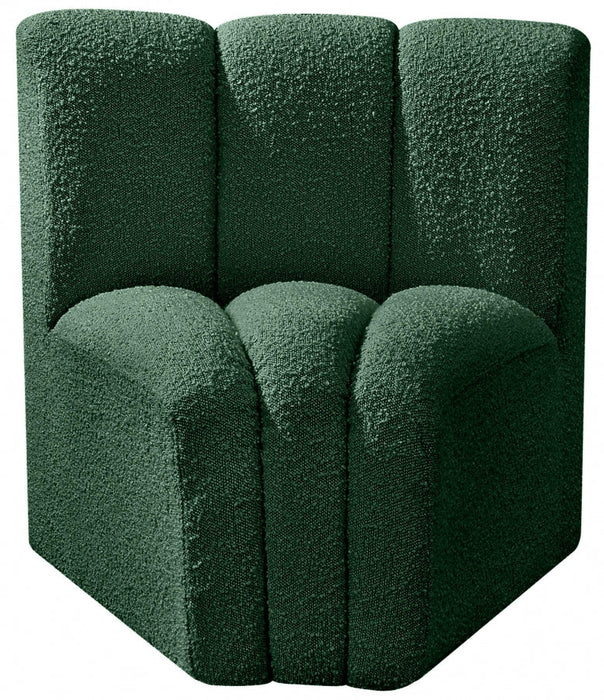Arc Boucle Fabric Modular Chair Green - 102Green-CC - Vega Furniture