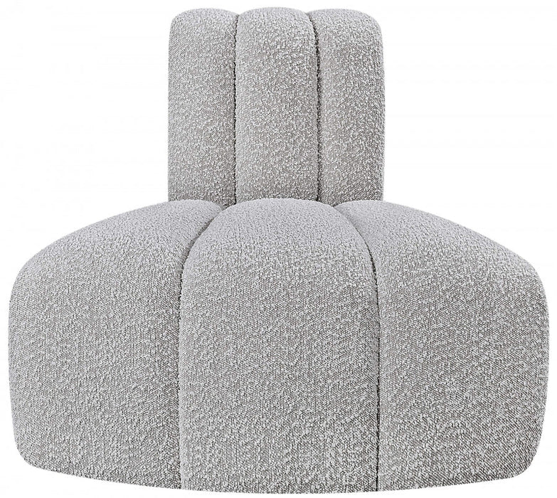 Arc Boucle Fabric Modular Chair Grey - 102Grey-RC - Vega Furniture