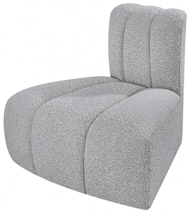 Arc Boucle Fabric Modular Chair Grey - 102Grey-RC - Vega Furniture