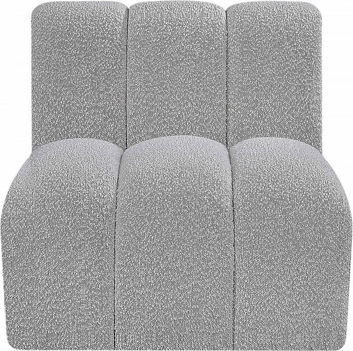 Arc Boucle Fabric Modular Chair Grey - 102Grey-ST - Vega Furniture