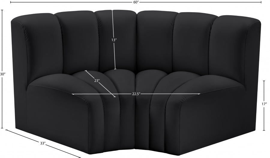 Arc Faux Leather 2pc. Sectional Black - 101Black-S2B - Vega Furniture