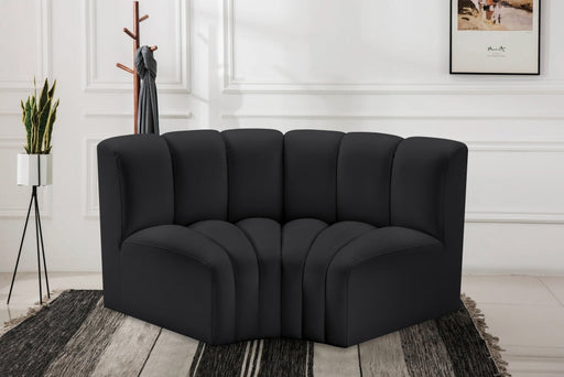 Arc Faux Leather 2pc. Sectional Black - 101Black-S2B - Vega Furniture