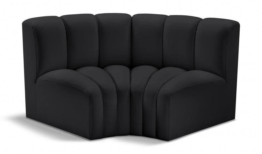 Arc Faux Leather 2pc. Sectional Black - 101Black-S2B - Vega Furniture