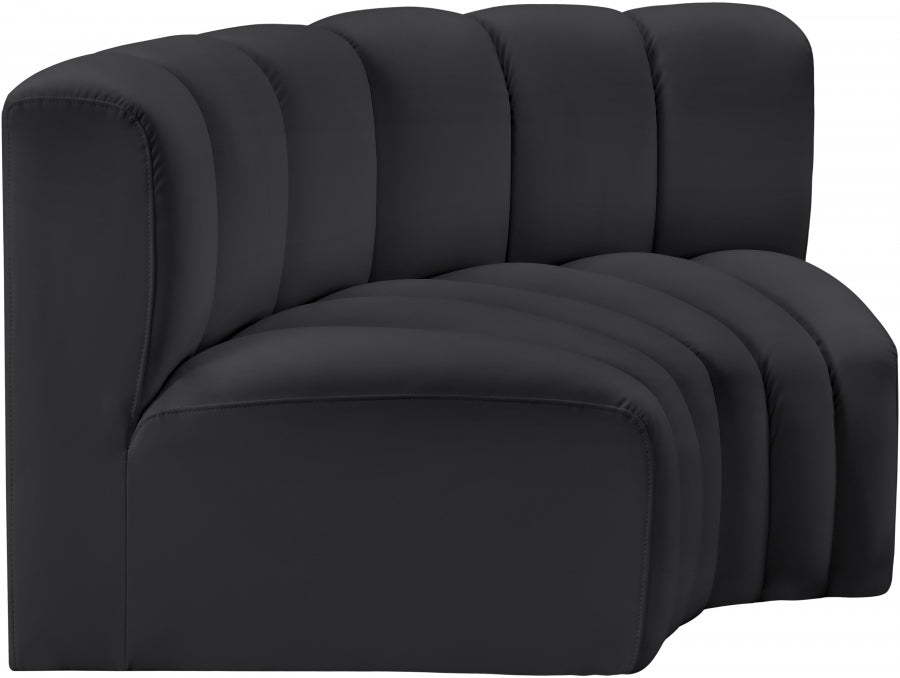 Arc Faux Leather 2pc. Sectional Black - 101Black-S2B - Vega Furniture