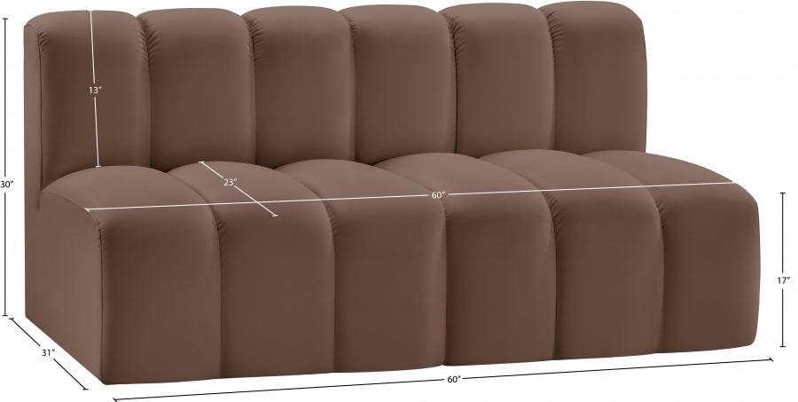 Arc Faux Leather 2pc. Sectional Brown - 101Brown-S2A - Vega Furniture