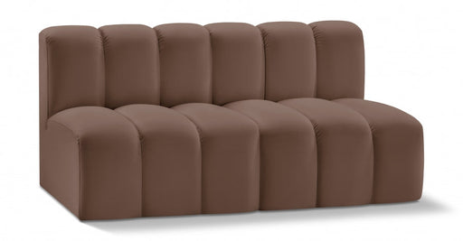 Arc Faux Leather 2pc. Sectional Brown - 101Brown-S2A - Vega Furniture