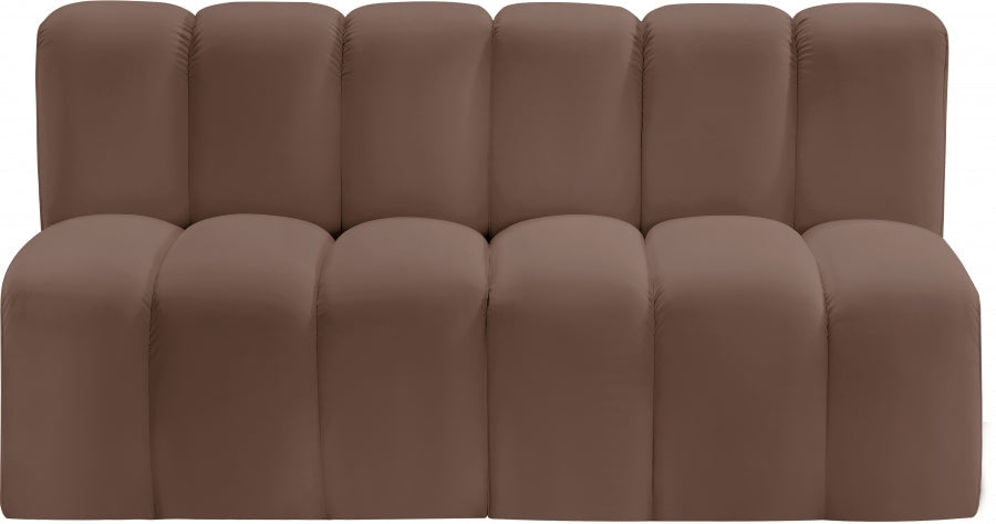 Arc Faux Leather 2pc. Sectional Brown - 101Brown-S2A - Vega Furniture