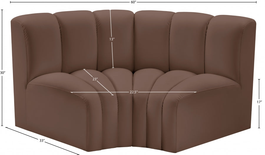 Arc Faux Leather 2pc. Sectional Brown - 101Brown-S2B - Vega Furniture