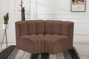 Arc Faux Leather 2pc. Sectional Brown - 101Brown-S2B - Vega Furniture