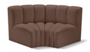 Arc Faux Leather 2pc. Sectional Brown - 101Brown-S2B - Vega Furniture