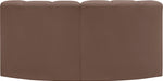 Arc Faux Leather 2pc. Sectional Brown - 101Brown-S2B - Vega Furniture