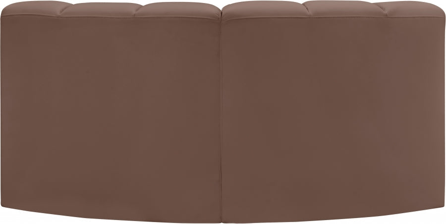 Arc Faux Leather 2pc. Sectional Brown - 101Brown-S2B - Vega Furniture