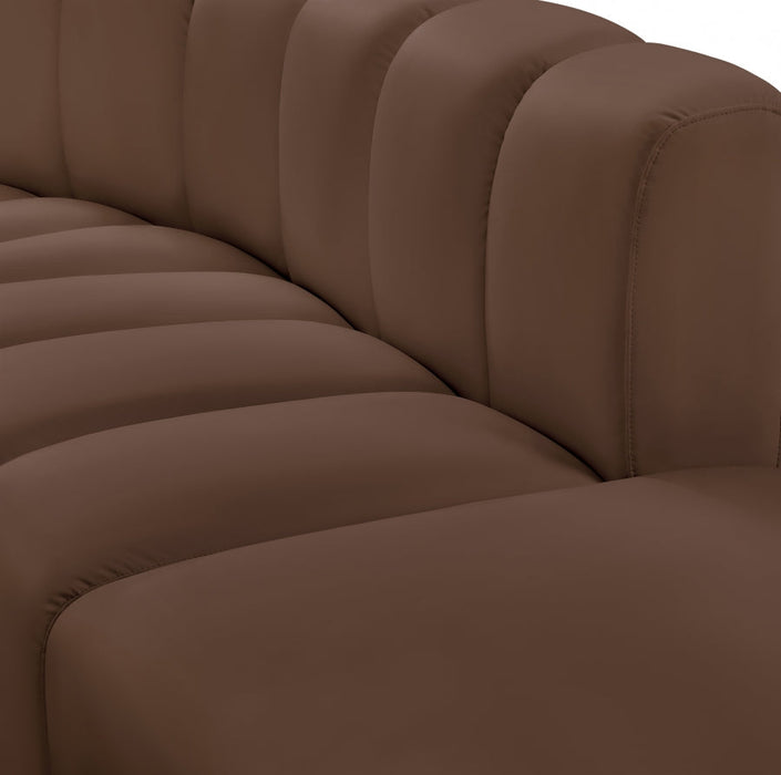 Arc Faux Leather 2pc. Sectional Brown - 101Brown-S2B - Vega Furniture