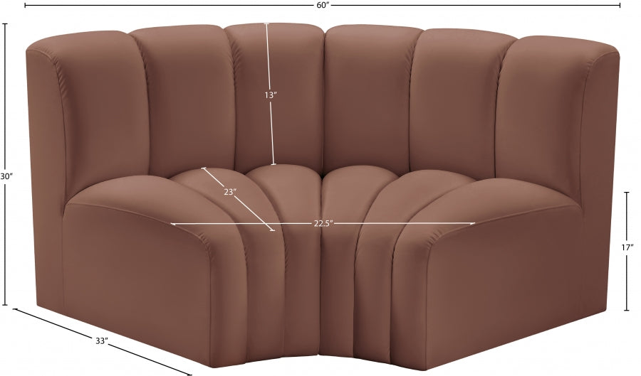 Arc Faux Leather 2pc. Sectional Cognac - 101Cognac-S2B - Vega Furniture