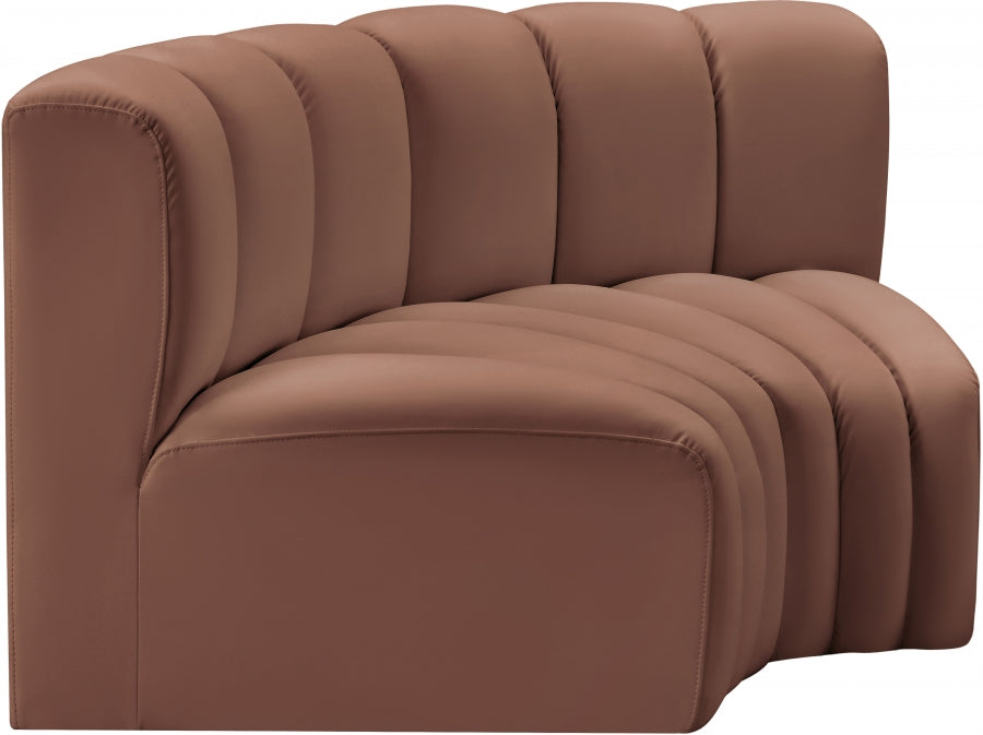 Arc Faux Leather 2pc. Sectional Cognac - 101Cognac-S2B - Vega Furniture