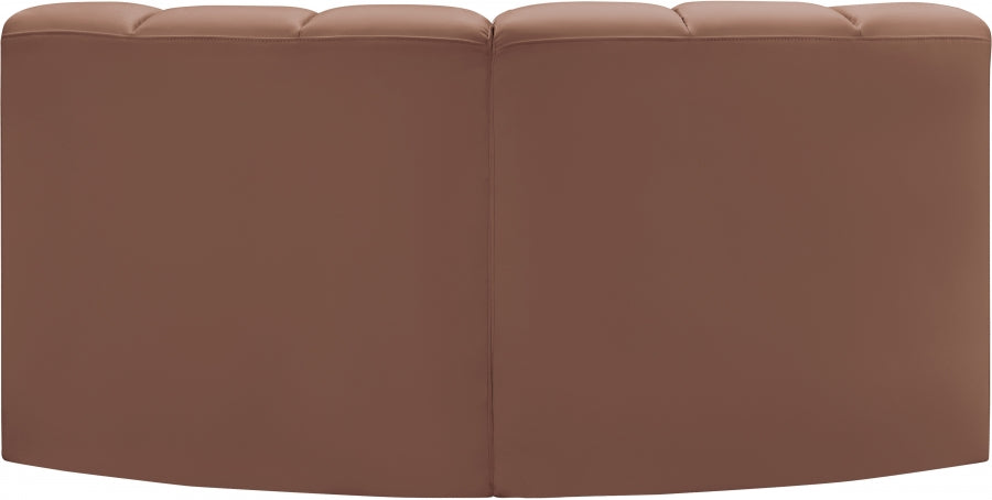 Arc Faux Leather 2pc. Sectional Cognac - 101Cognac-S2B - Vega Furniture