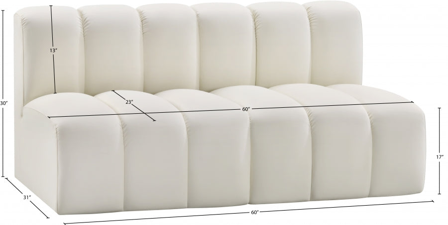Arc Faux Leather 2pc. Sectional Cream - 101Cream-S2A - Vega Furniture