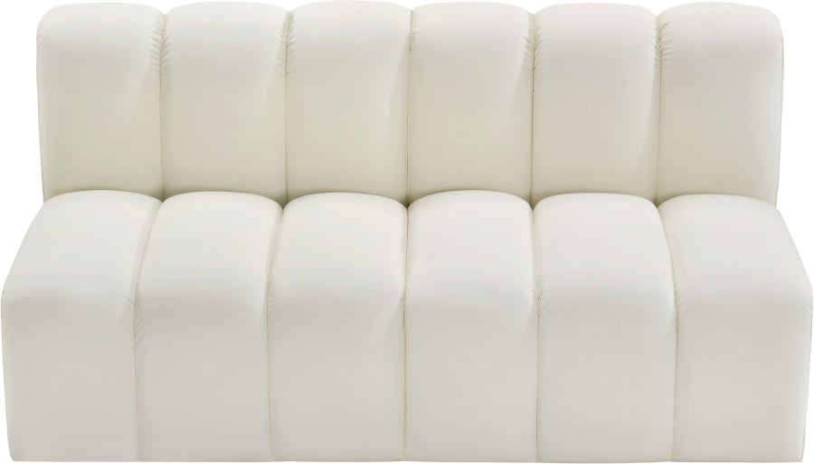 Arc Faux Leather 2pc. Sectional Cream - 101Cream-S2A - Vega Furniture