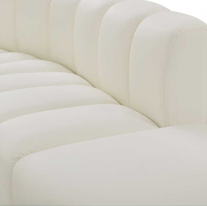 Arc Faux Leather 2pc. Sectional Cream - 101Cream-S2A - Vega Furniture